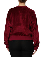 Dolce & Gabbana Red Cotton Velvet Crew Neck Pullover Sweater -   -  Dolce & Gabbana.