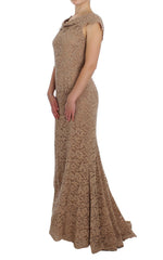 Dolce & Gabbana Pink Floral Lace Full Length Sheath Dress -   -  Dolce & Gabbana.