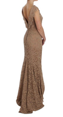 Dolce & Gabbana Pink Floral Lace Full Length Sheath Dress -   -  Dolce & Gabbana.