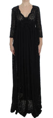 Dolce & Gabbana Black Ricamo Knitted Full Length Maxi Dress -   -  Dolce & Gabbana.