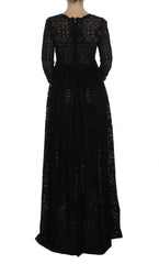 Dolce & Gabbana Black Ricamo Knitted Full Length Maxi Dress -   -  Dolce & Gabbana.
