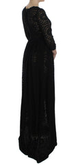 Dolce & Gabbana Black Ricamo Knitted Full Length Maxi Dress -   -  Dolce & Gabbana.