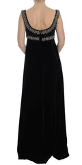 Dolce & Gabbana Brown Velvet Crystal Sheath Gown Dress -   -  Dolce & Gabbana.