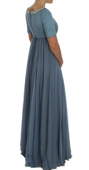 Dolce & Gabbana Blue Silk Crystal Sheath Gown Ball Dress -   -  Dolce & Gabbana.