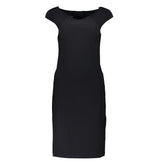 Patrizia Pepe Elegant Black Boat Neck Dress with Wide Straps -   -  Patrizia Pepe.