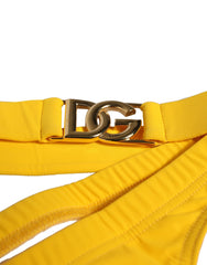 Dolce & Gabbana Yellow Waistband Logo Beachwear Brief Swimwear -   -  Dolce & Gabbana.