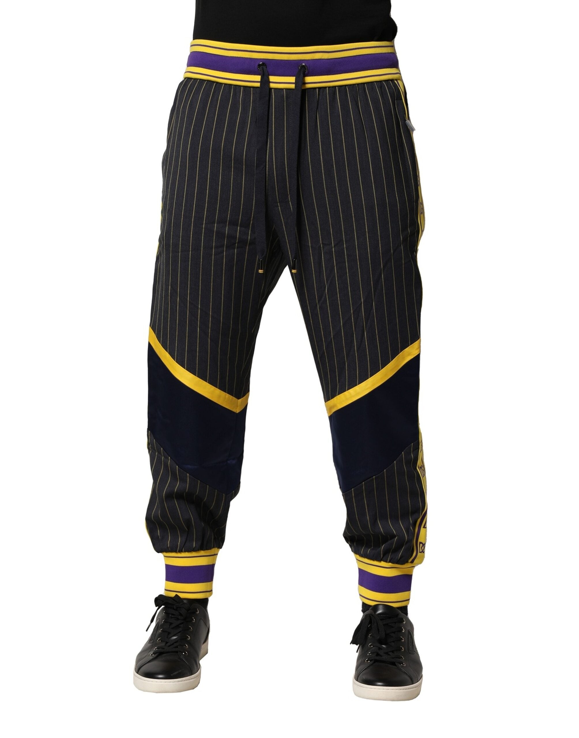 Dolce & Gabbana Multicolor Stripes Wool Jogger Pants - - Dolce & Gabbana.