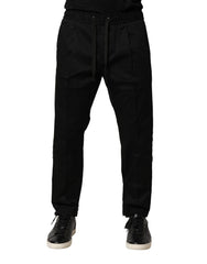 Dolce & Gabbana Black Cotton Mid Waist Jogger Pants - - Dolce & Gabbana.