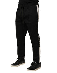 Dolce & Gabbana Black Cotton Mid Waist Jogger Pants - - Dolce & Gabbana.