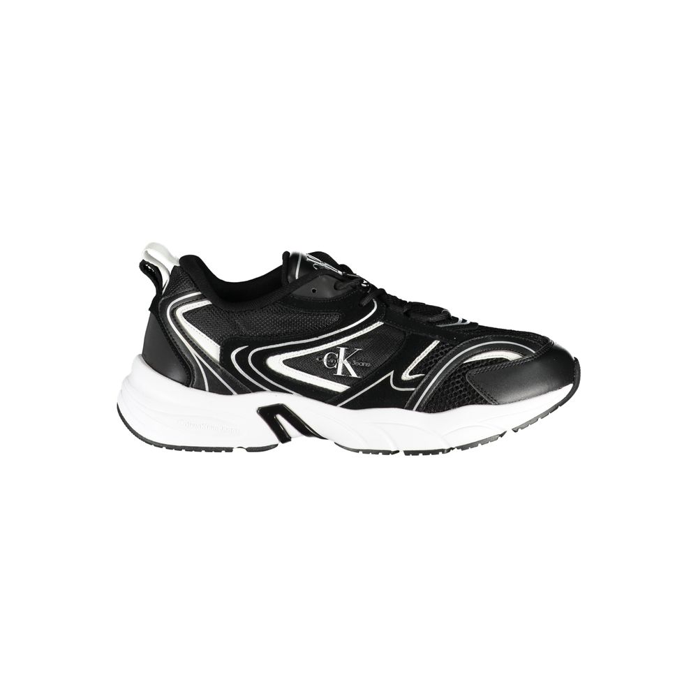 Calvin Klein Sleek Black Lace-Up Sneakers with Contrast Details -   -  Calvin Klein.