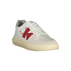 Calvin Klein Sleek White Lace-Up Sneakers with Contrast Details -   -  Calvin Klein.