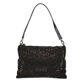 Mario Valentino Black Polyester Women Handbag with Rhinestone Details -   -  Mario Valentino.