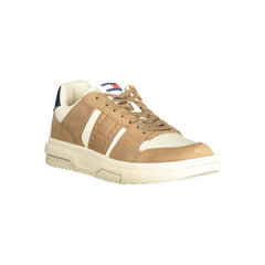Tommy Hilfiger Beige Leather Men Sneaker -   -  Tommy Hilfiger.