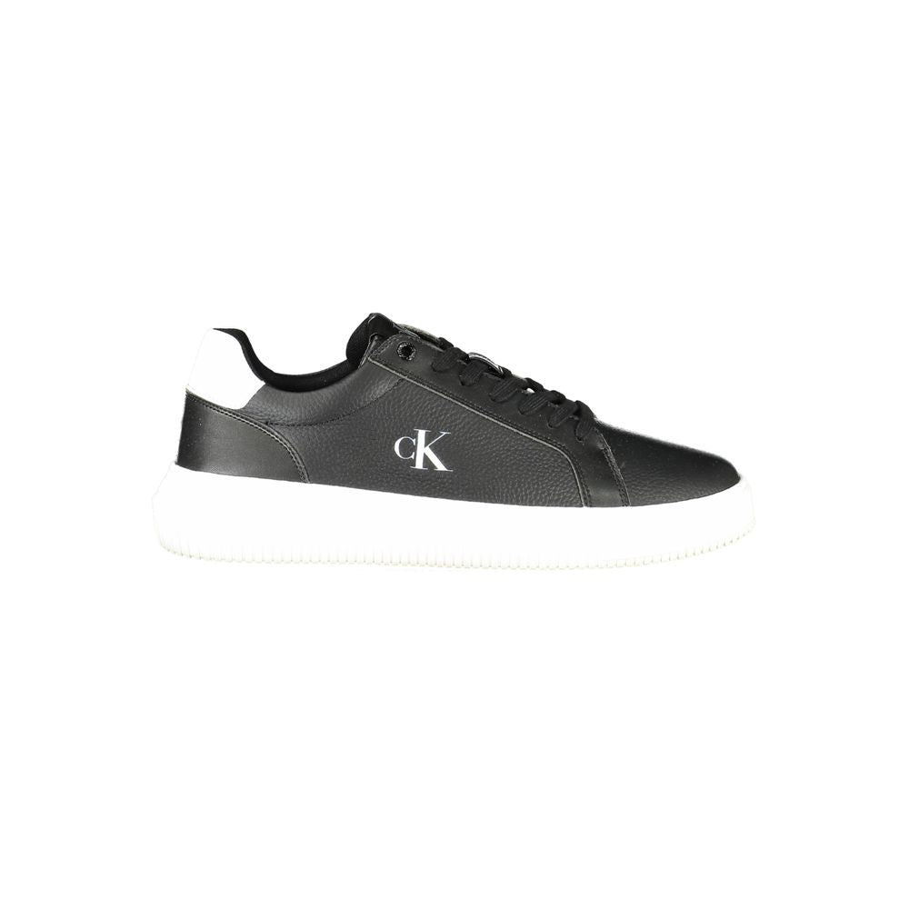Calvin Klein Black Leather Men Sneaker -   -  Calvin Klein.