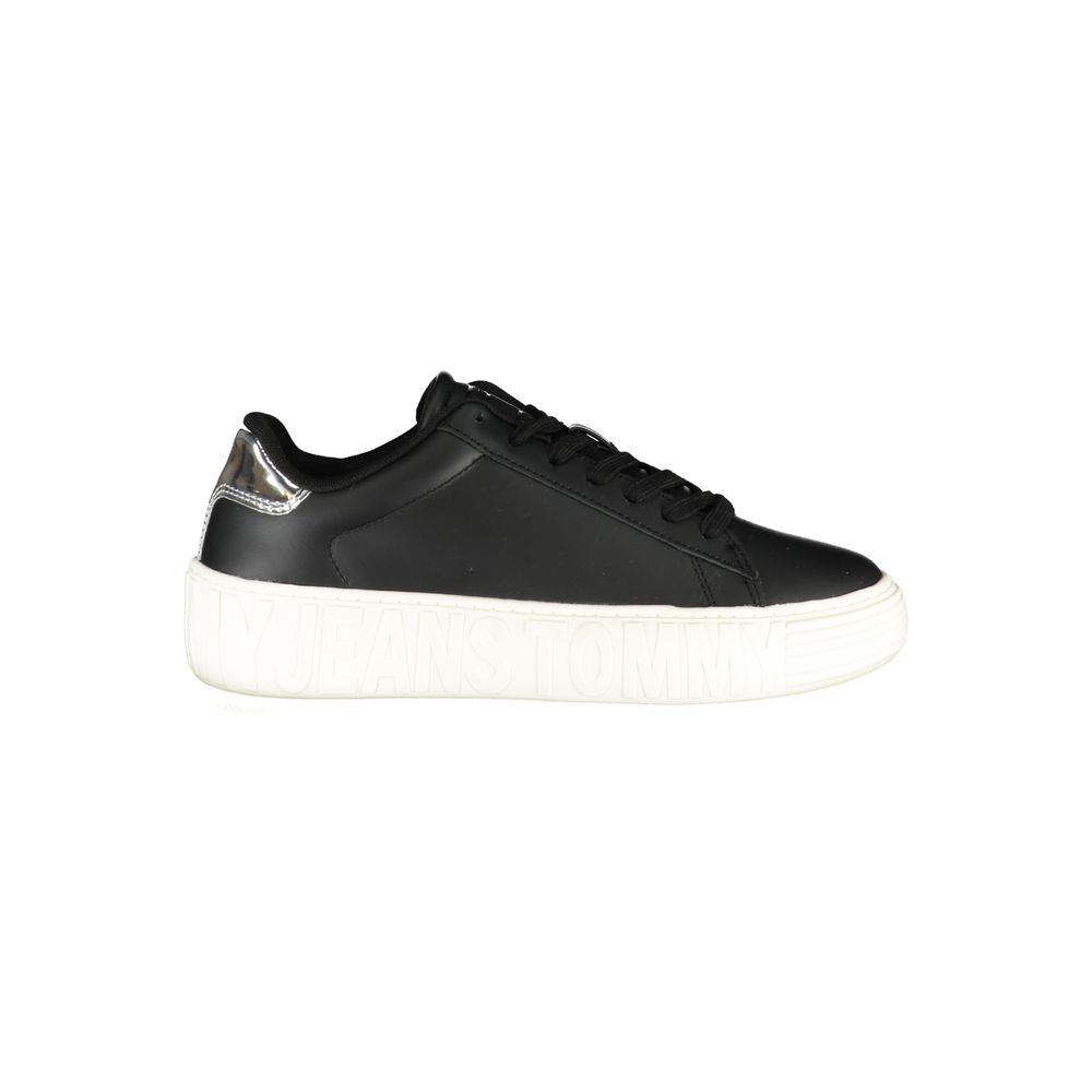 Tommy Hilfiger Black Leather Women Sneaker -   -  Tommy Hilfiger.