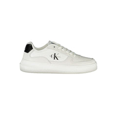 Calvin Klein Sleek White Lace-Up Sneakers with Contrast Details -   -  Calvin Klein.