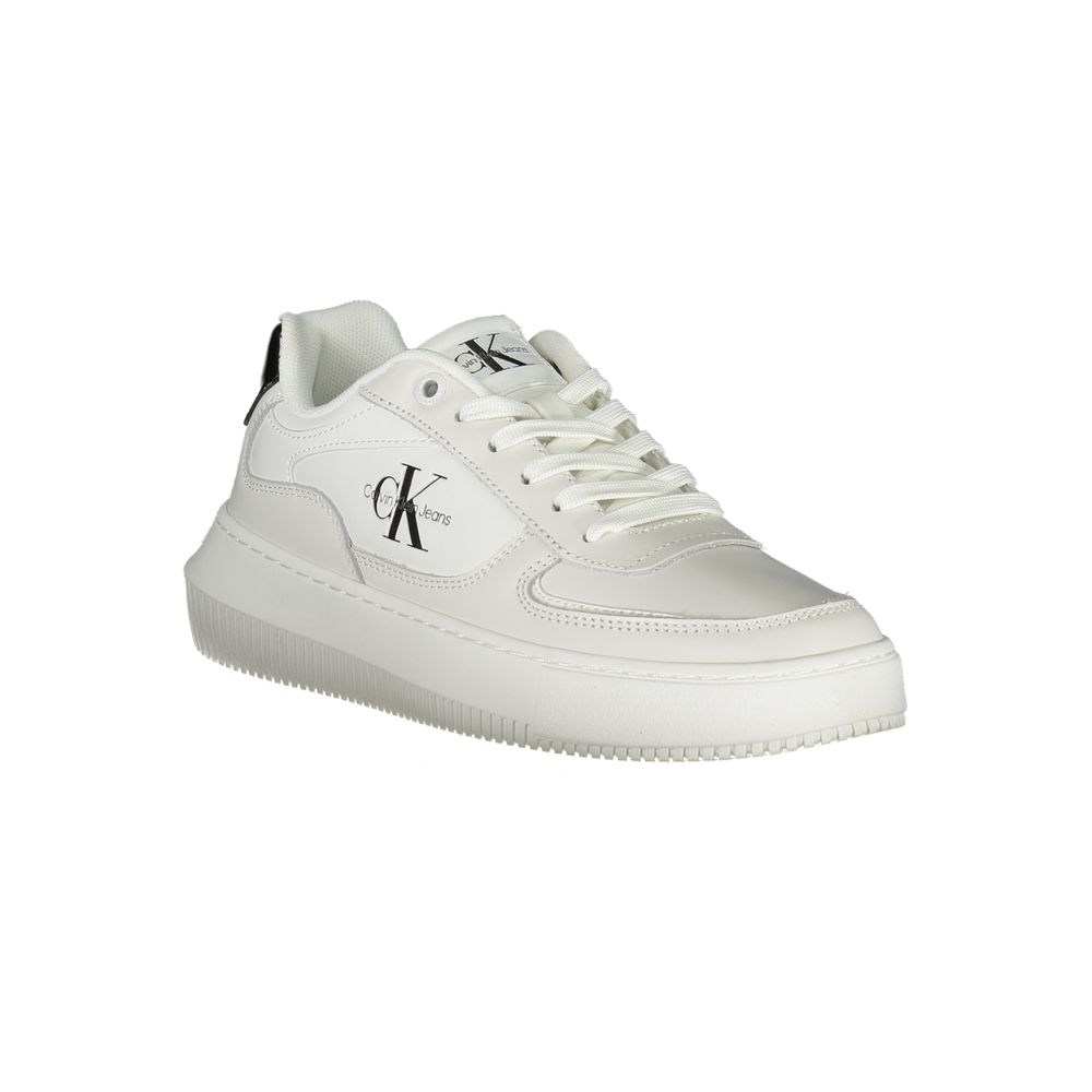 Calvin Klein Sleek White Lace-Up Sneakers with Contrast Details -   -  Calvin Klein. Calvin Klein Sleek White Lace-Up Sneakers with Contrast Details -   -  Calvin Klein.