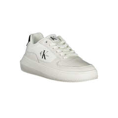 Calvin Klein Sleek White Lace-Up Sneakers with Contrast Details -   -  Calvin Klein.