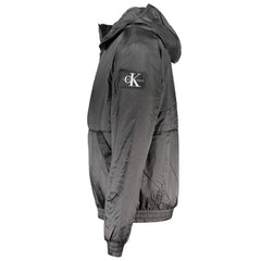 Calvin Klein Sleek Black Hooded Jacket with Contrast Detail -   -  Calvin Klein.