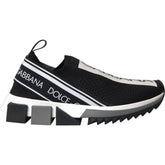 Dolce & Gabbana Black White Slip On Sorrento Sneakers Shoes -   -  Dolce & Gabbana.