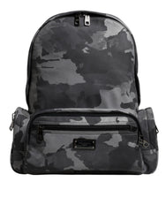 Dolce & Gabbana Gray Cotton Camouflage Logo Plaque Backpack Bag -   -  Dolce & Gabbana.