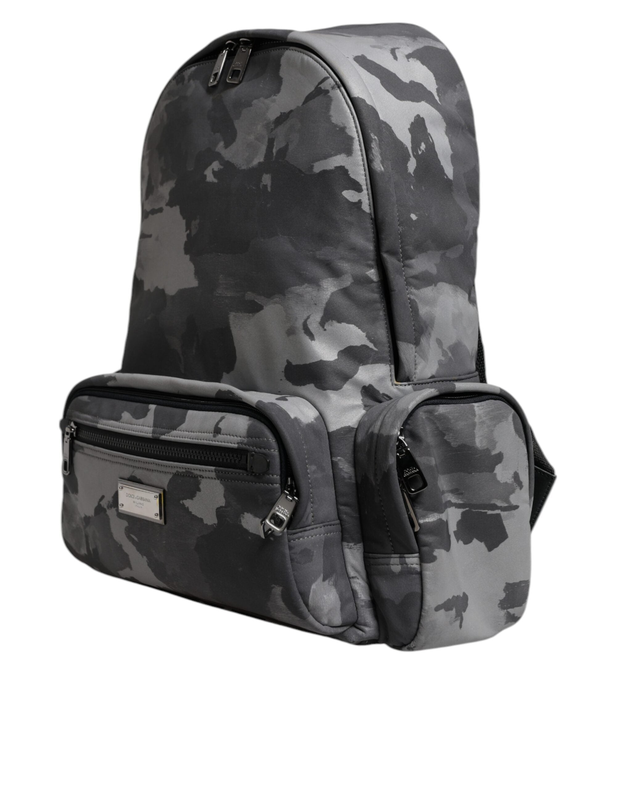 Dolce & Gabbana Gray Cotton Camouflage Logo Plaque Backpack Bag -   -  Dolce & Gabbana. Dolce & Gabbana Gray Cotton Camouflage Logo Plaque Backpack Bag -   -  Dolce & Gabbana.