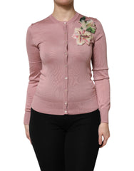 Dolce & Gabbana Pink Silk Knit Button Down Cardigan Sweater -   -  Dolce & Gabbana.