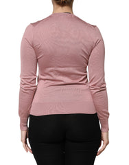 Dolce & Gabbana Pink Silk Knit Button Down Cardigan Sweater -   -  Dolce & Gabbana.