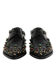 Dolce & Gabbana Black Leather Derby Dress Studded Shoes -   -  Dolce & Gabbana.