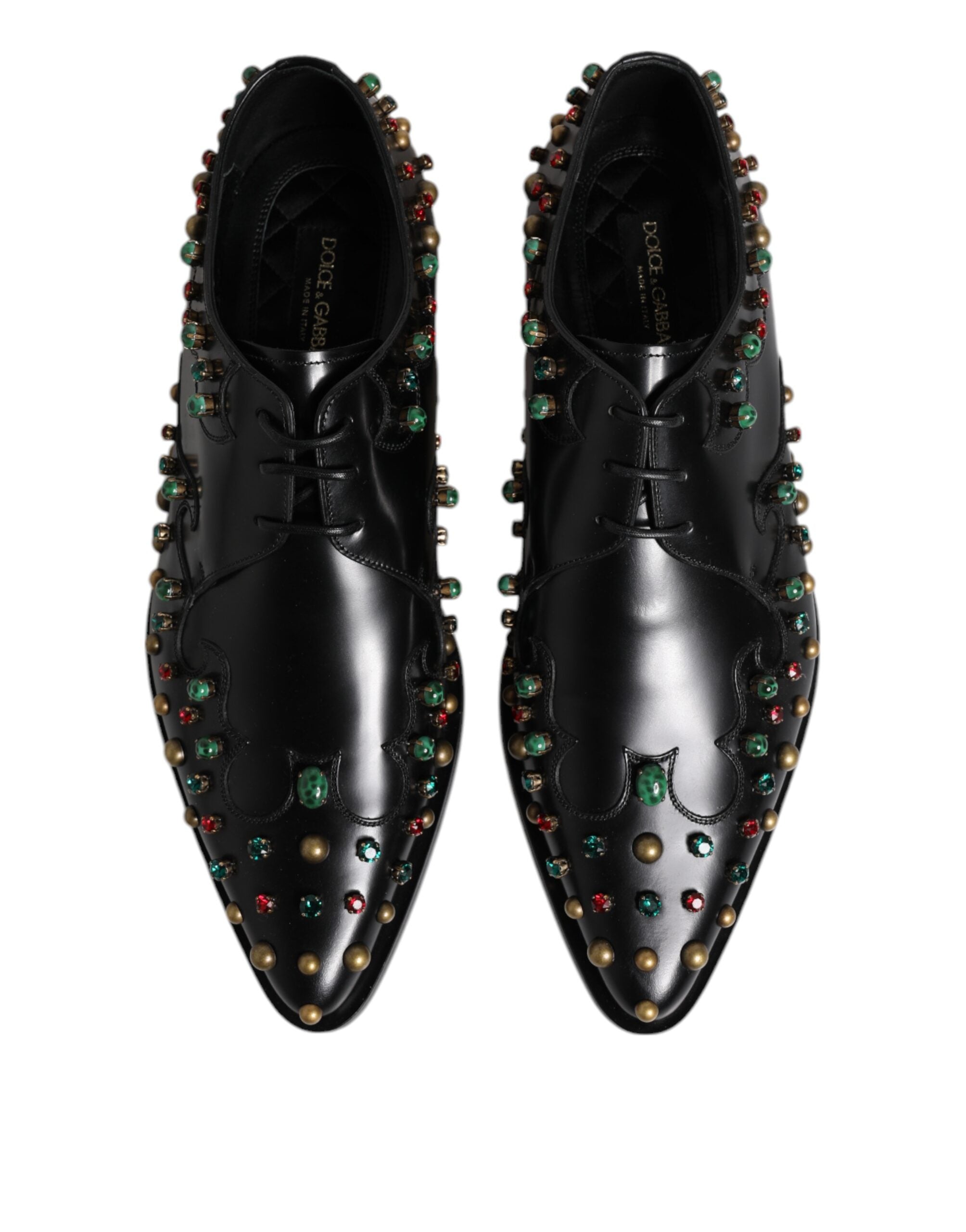 Dolce & Gabbana Black Leather Derby Dress Studded Shoes -   -  Dolce & Gabbana. Dolce & Gabbana Black Leather Derby Dress Studded Shoes -   -  Dolce & Gabbana.