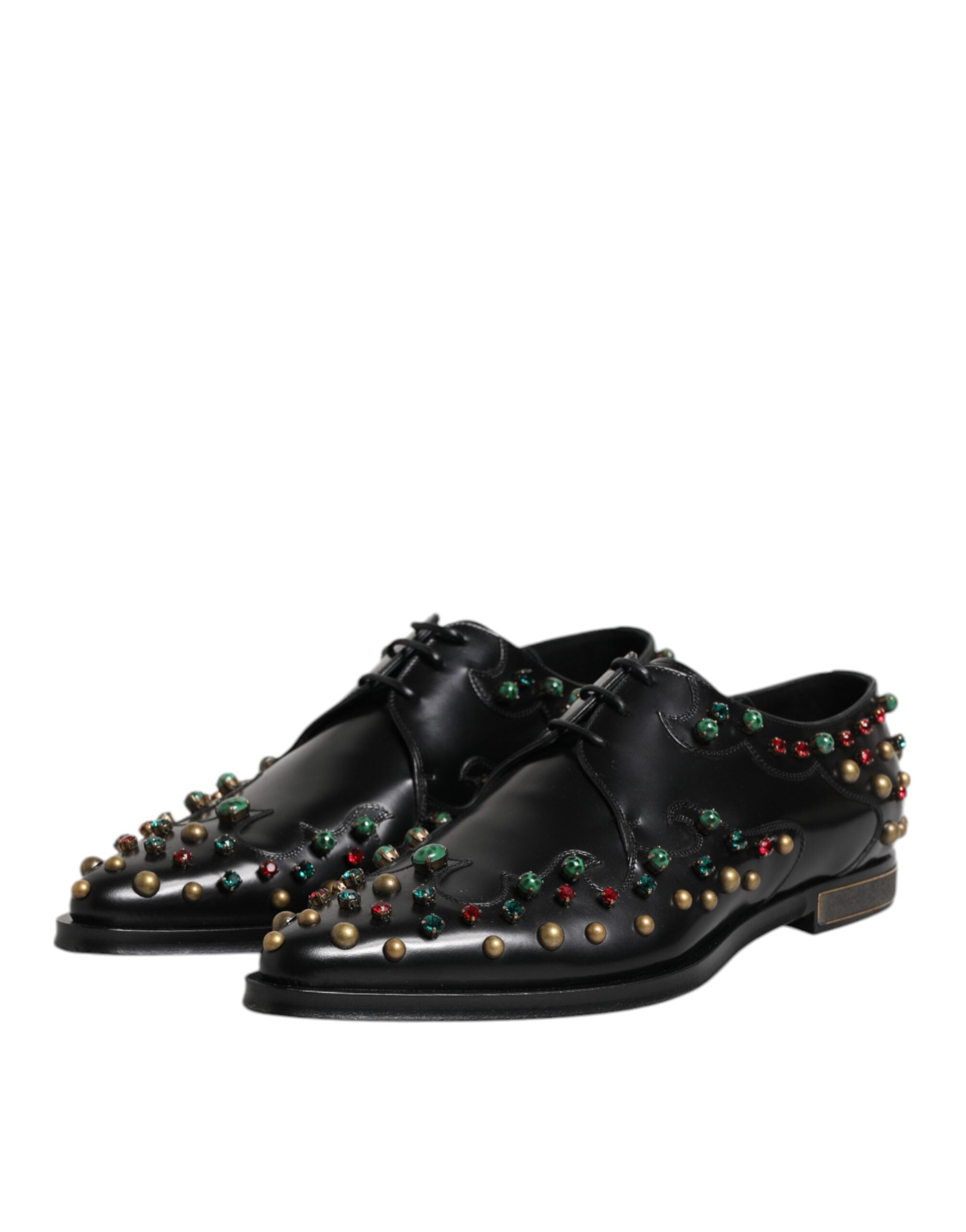 Dolce & Gabbana Black Leather Derby Dress Studded Shoes -   -  Dolce & Gabbana. Dolce & Gabbana Black Leather Derby Dress Studded Shoes -   -  Dolce & Gabbana.