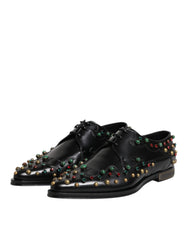 Dolce & Gabbana Black Leather Derby Dress Studded Shoes -   -  Dolce & Gabbana.