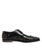 Dolce & Gabbana Black Leather Derby Dress Studded Shoes -   -  Dolce & Gabbana.