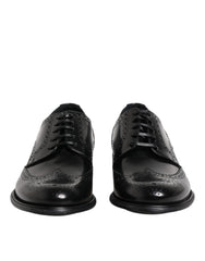 Dolce & Gabbana Black Leather Derby Wingtip Formal Shoes -   -  Dolce & Gabbana.