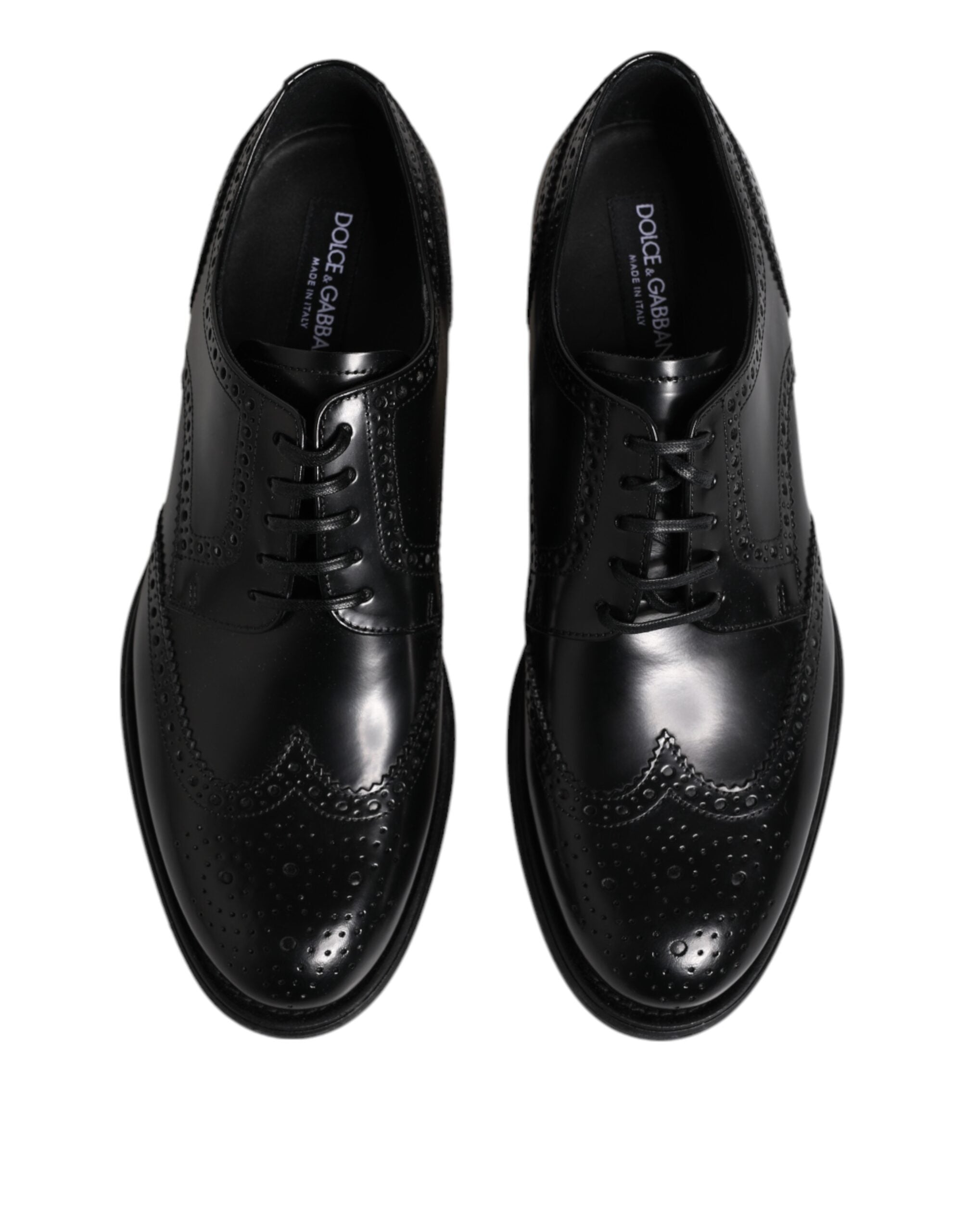 Dolce & Gabbana Black Leather Derby Wingtip Formal Shoes -   -  Dolce & Gabbana. Dolce & Gabbana Black Leather Derby Wingtip Formal Shoes -   -  Dolce & Gabbana.
