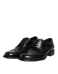 Dolce & Gabbana Black Leather Derby Wingtip Formal Shoes -   -  Dolce & Gabbana.