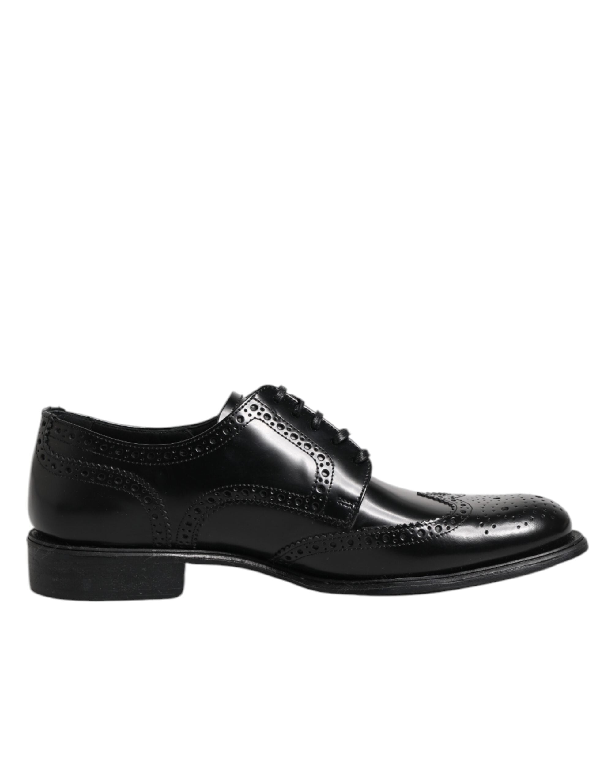 Dolce & Gabbana Black Leather Derby Wingtip Formal Shoes -   -  Dolce & Gabbana.