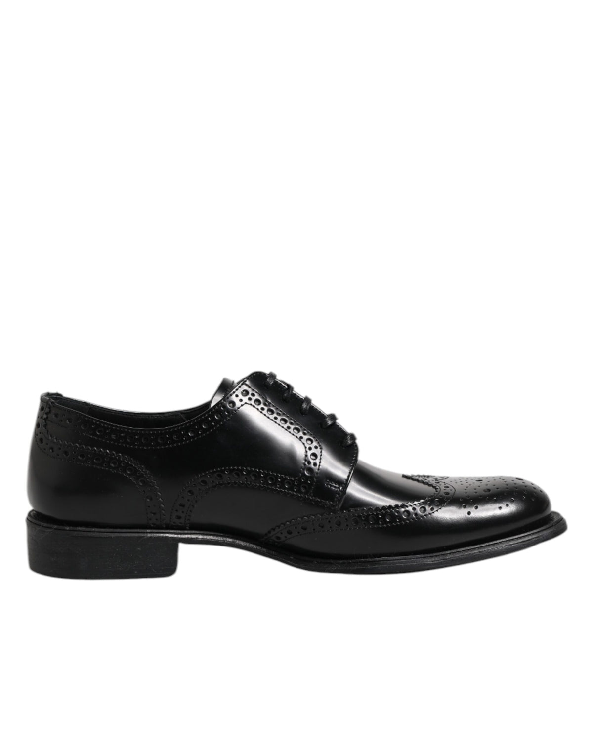 Dolce & Gabbana Black Leather Derby Wingtip Formal Shoes -   -  Dolce & Gabbana.
