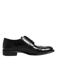 Dolce & Gabbana Black Leather Derby Wingtip Formal Shoes -   -  Dolce & Gabbana.