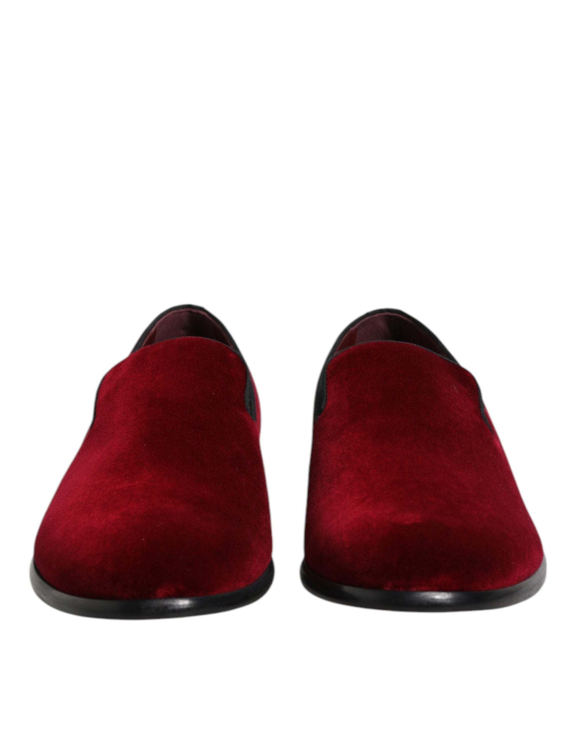 Dolce & Gabbana Red Cotton Velvet Slip On Loafers Formal Shoes -   -  Dolce & Gabbana. Dolce & Gabbana Red Cotton Velvet Slip On Loafers Formal Shoes -   -  Dolce & Gabbana.