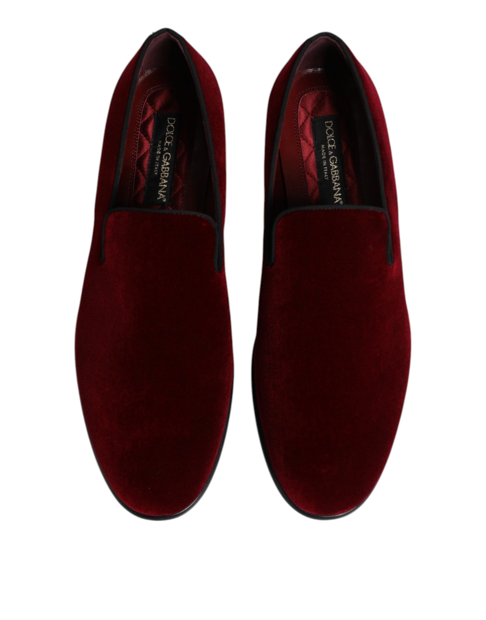 Dolce & Gabbana Red Cotton Velvet Slip On Loafers Formal Shoes -   -  Dolce & Gabbana. Dolce & Gabbana Red Cotton Velvet Slip On Loafers Formal Shoes -   -  Dolce & Gabbana.