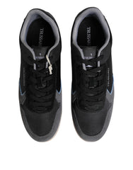 Trussardi Black Gray Lace Up Low Top Casual Sneakers Shoes -   -  Trussardi.