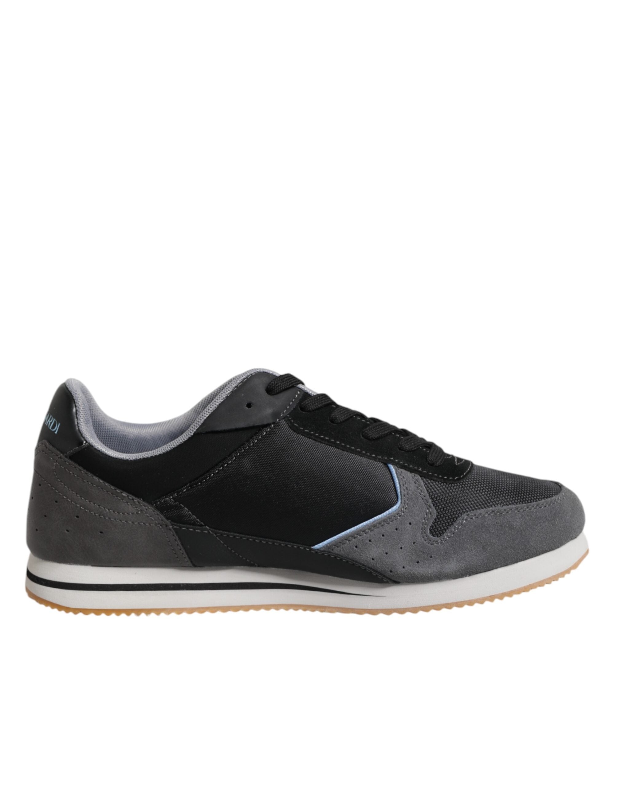 Trussardi Black Gray Lace Up Low Top Casual Sneakers Shoes -   -  Trussardi.