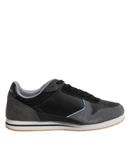 Trussardi Black Gray Lace Up Low Top Casual Sneakers Shoes -   -  Trussardi.
