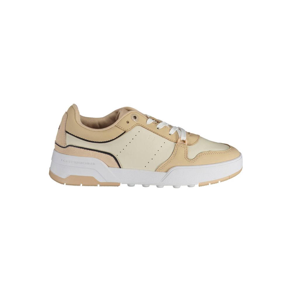 Tommy Hilfiger Beige Leather Women Sneaker -   -  Tommy Hilfiger.
