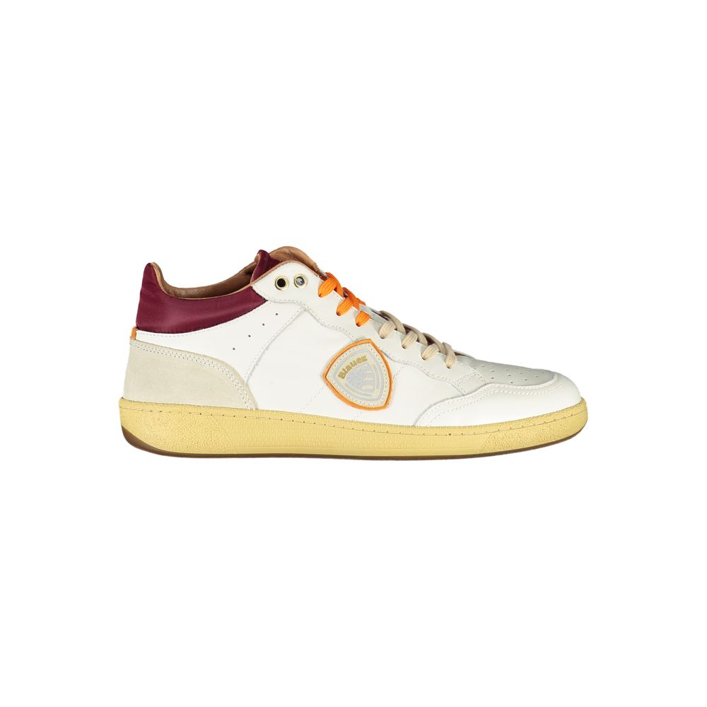 Blauer Sleek White Sneakers with Contrast Accents -   -  Blauer.