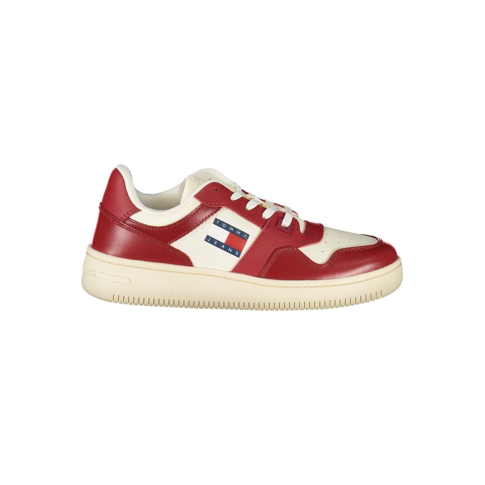 Tommy Hilfiger Red Leather Women Sneaker -   -  Tommy Hilfiger.
