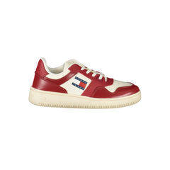 Tommy Hilfiger Red Leather Women Sneaker -   -  Tommy Hilfiger.