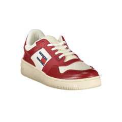 Tommy Hilfiger Red Leather Women Sneaker -   -  Tommy Hilfiger.