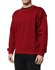 Dolce & Gabbana Red Embossed Logo Cotton Crew Neck Sweater -   -  Dolce & Gabbana.